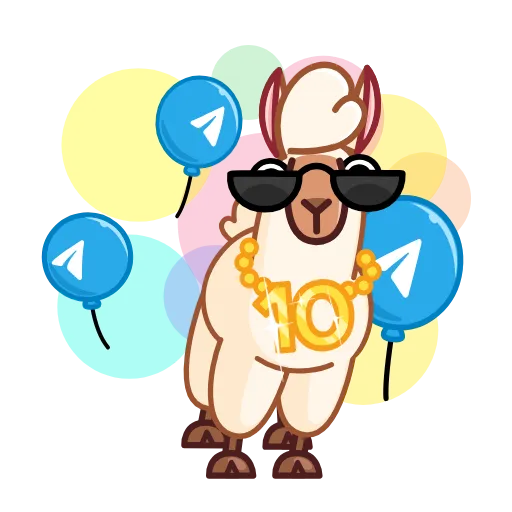 Стикер 7 10 Years of Telegram