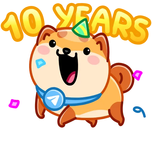 Стикер 50 10 Years of Telegram