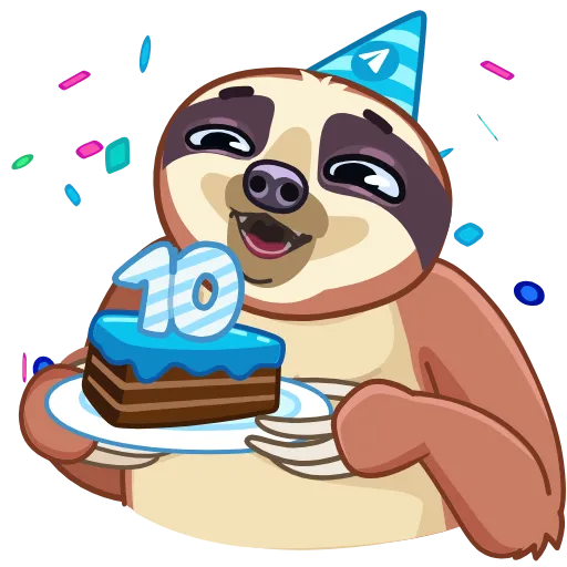 Стикер 46 10 Years of Telegram