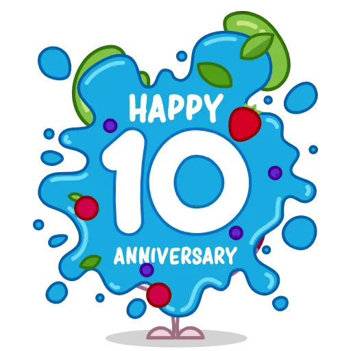 Стикер 9 10 Years of Telegram