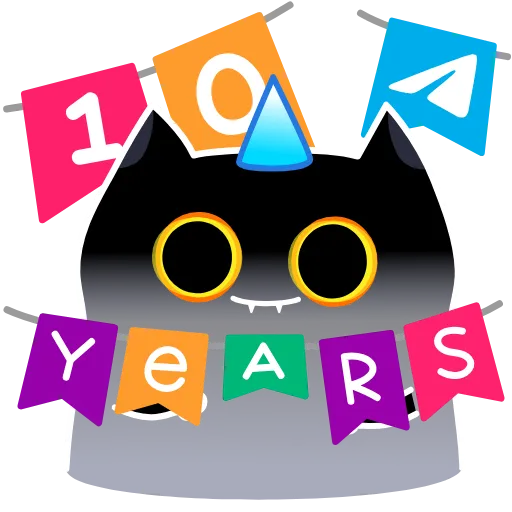Стикер 58 10 Years of Telegram