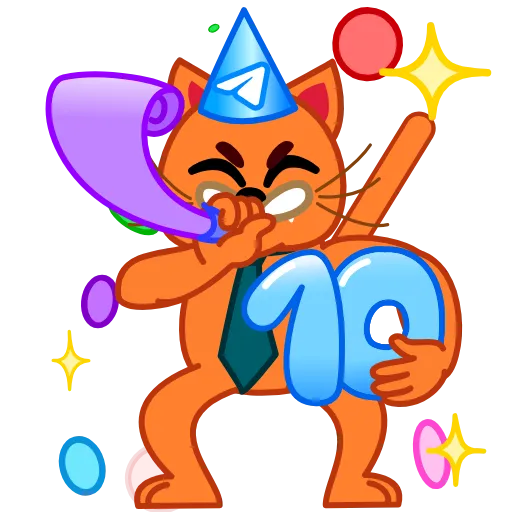 Стикер 34 10 Years of Telegram