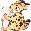 Стикер 28 Сервал Тортик