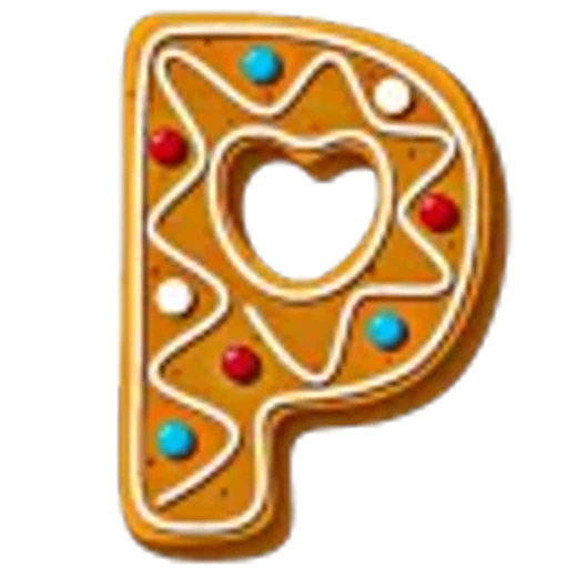 🤩 Эмодзи «Английские пряничные буквы» для Telegram
