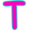 🚩 Эмодзи «Яркие розовые буквы с обводкой, таблички с текстом» для Telegram