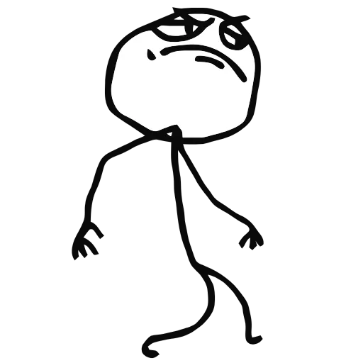 Стикер 4 😁 Trollface - классический мемес и троллфейс