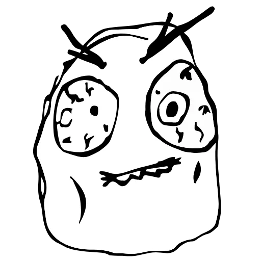 Стикер 11 😁 Trollface - классический мемес и троллфейс
