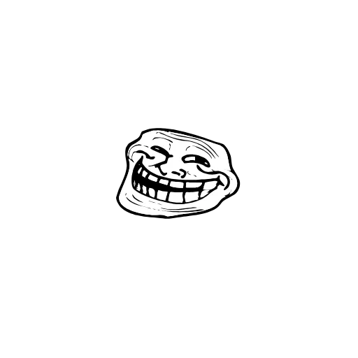 Стикер 15 😁 Trollface - классический мемес и троллфейс