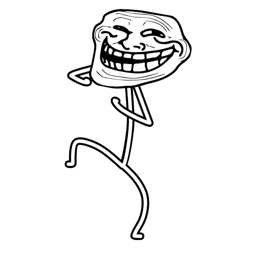 Стикер 6 😁 Trollface - классический мемес и троллфейс