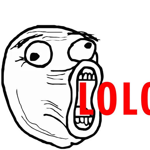 Стикер 3 😁 Trollface - классический мемес и троллфейс