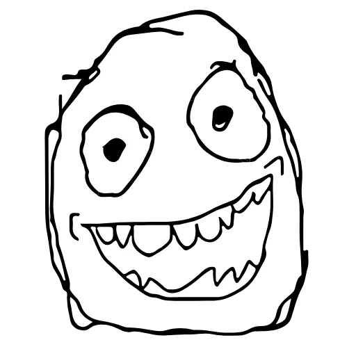 Стикер 8 😁 Trollface - классический мемес и троллфейс