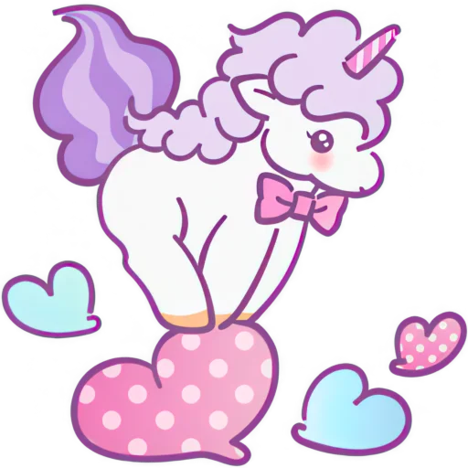 💞 Стикер «Единорожек» для Telegram