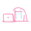 Стикер 19 Flork Pink Amp