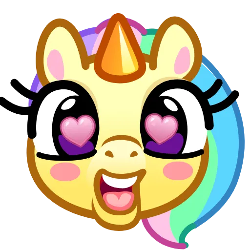 Стикер 5 Unicorn Emoji