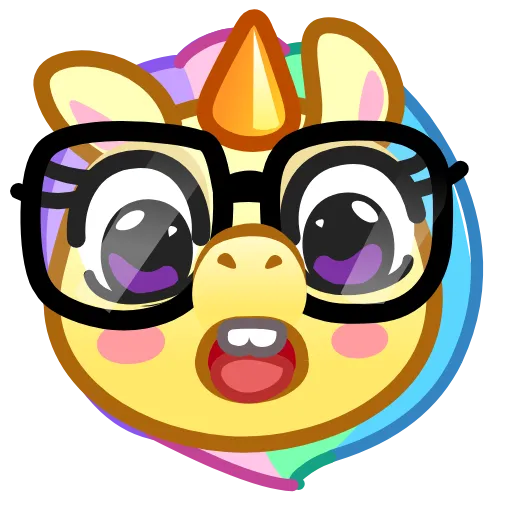 Стикер 45 Unicorn Emoji