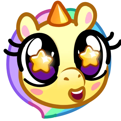 Стикер 11 Unicorn Emoji