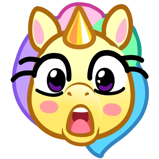 Стикер 16 Unicorn Emoji