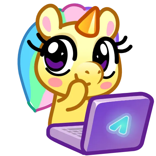 Стикер 25 Unicorn Emoji