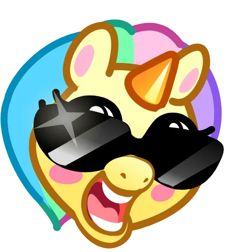 Стикер 10 Unicorn Emoji