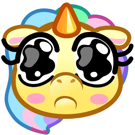 Стикер 13 Unicorn Emoji