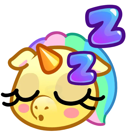 Стикер 17 Unicorn Emoji
