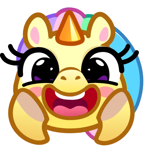 Стикер 21 Unicorn Emoji