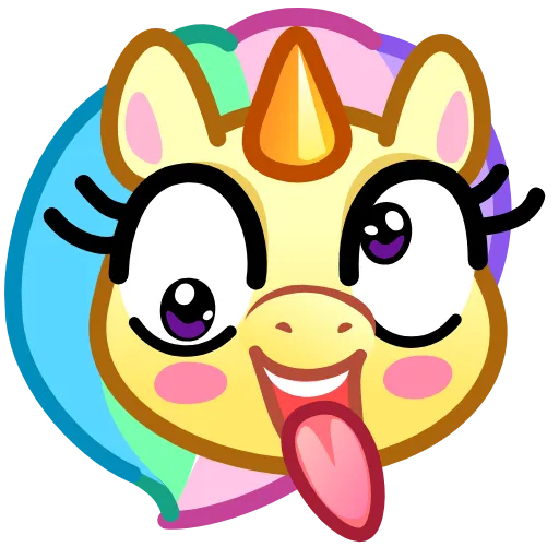 Стикер 8 Unicorn Emoji