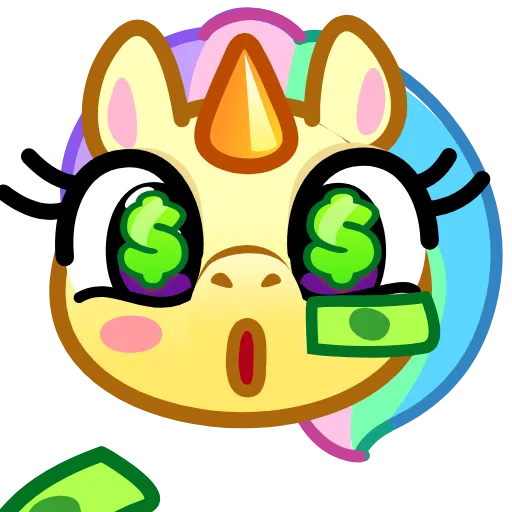 Стикер 44 Unicorn Emoji