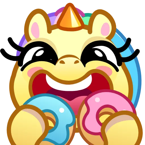 Стикер 18 Unicorn Emoji