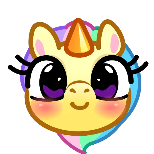 Стикер 6 Unicorn Emoji