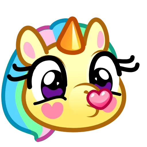 Стикер 7 Unicorn Emoji -