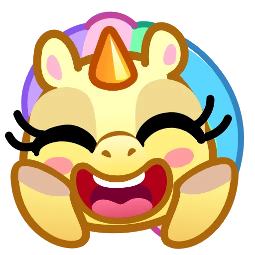 Стикер 21 Unicorn Emoji -