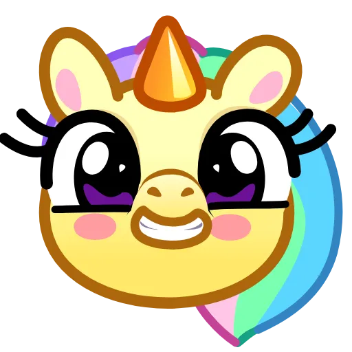 Стикер 2 Unicorn Emoji -