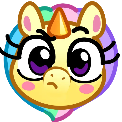 Стикер 9 Unicorn Emoji -