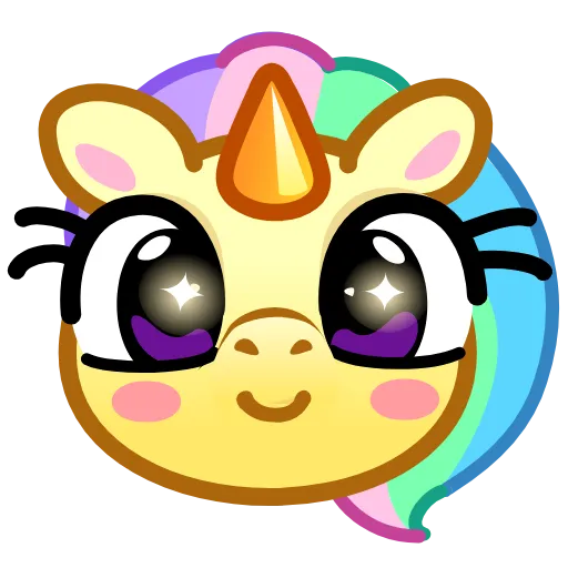Стикер 11 Unicorn Emoji -