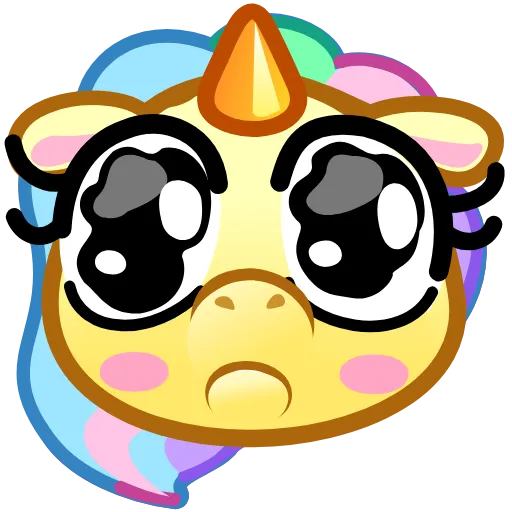 Стикер 13 Unicorn Emoji -