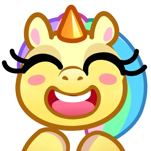 Стикер 18 Unicorn Emoji -