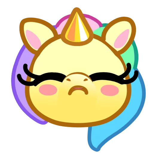 Стикер 16 Unicorn Emoji -