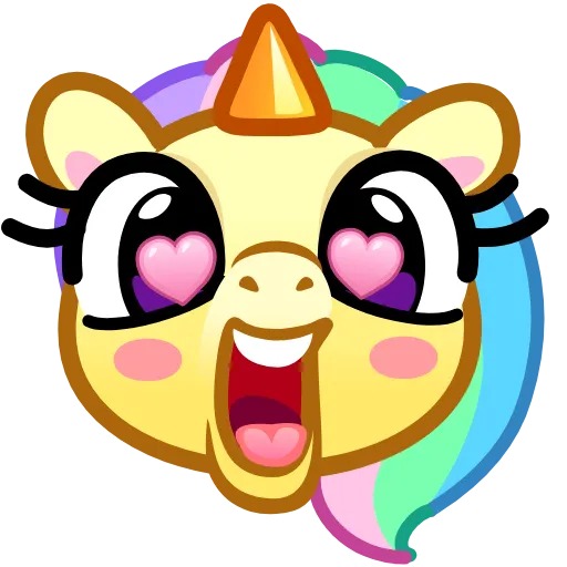 Стикер 5 Unicorn Emoji -