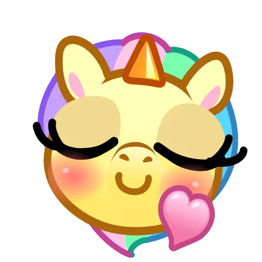 Стикер 6 Unicorn Emoji -