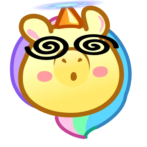 Стикер 19 Unicorn Emoji -