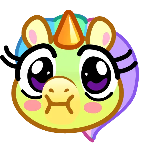 Стикер 20 Unicorn Emoji -