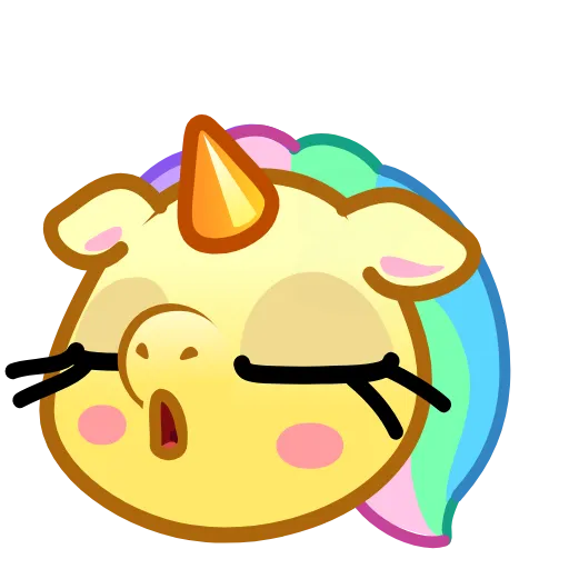 Стикер 17 Unicorn Emoji -