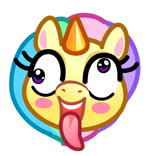 Стикер 8 Unicorn Emoji -