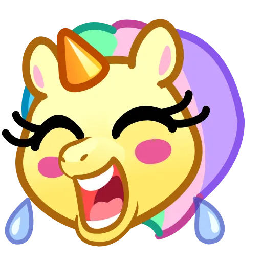 Стикер 3 Unicorn Emoji -
