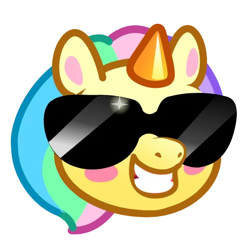 Стикер 10 Unicorn Emoji -