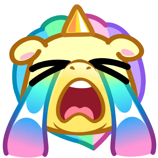 Стикер 14 Unicorn Emoji -