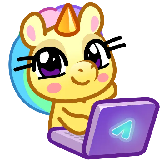 Стикер 25 Unicorn Emoji -