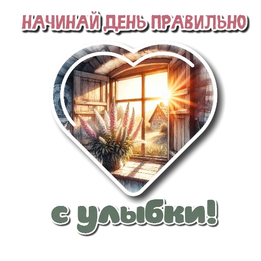 🖼 Стикер «Утро день вечер ночь» для Telegram