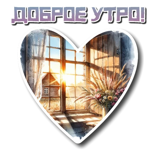 🖼 Стикер «Утро день вечер ночь» для Telegram